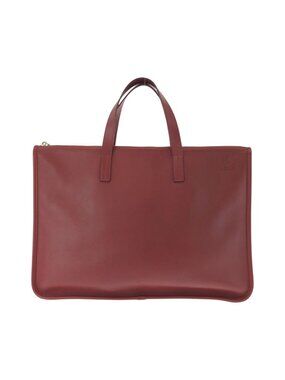 Loewe Anagram New Toledo Red Silver Leather Business Briefcase